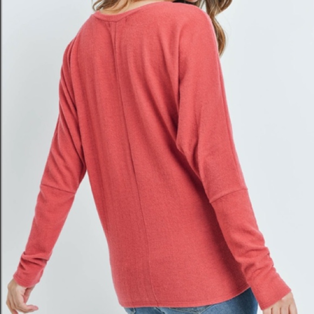 Coral Long  Dolman Sleeve Top - Picture 5 of 8